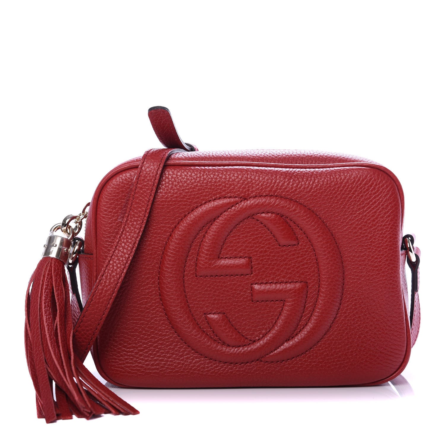 Gucci Pebbled Calfskin Small Soho Disco Bag Vibrant Red 1 of 9