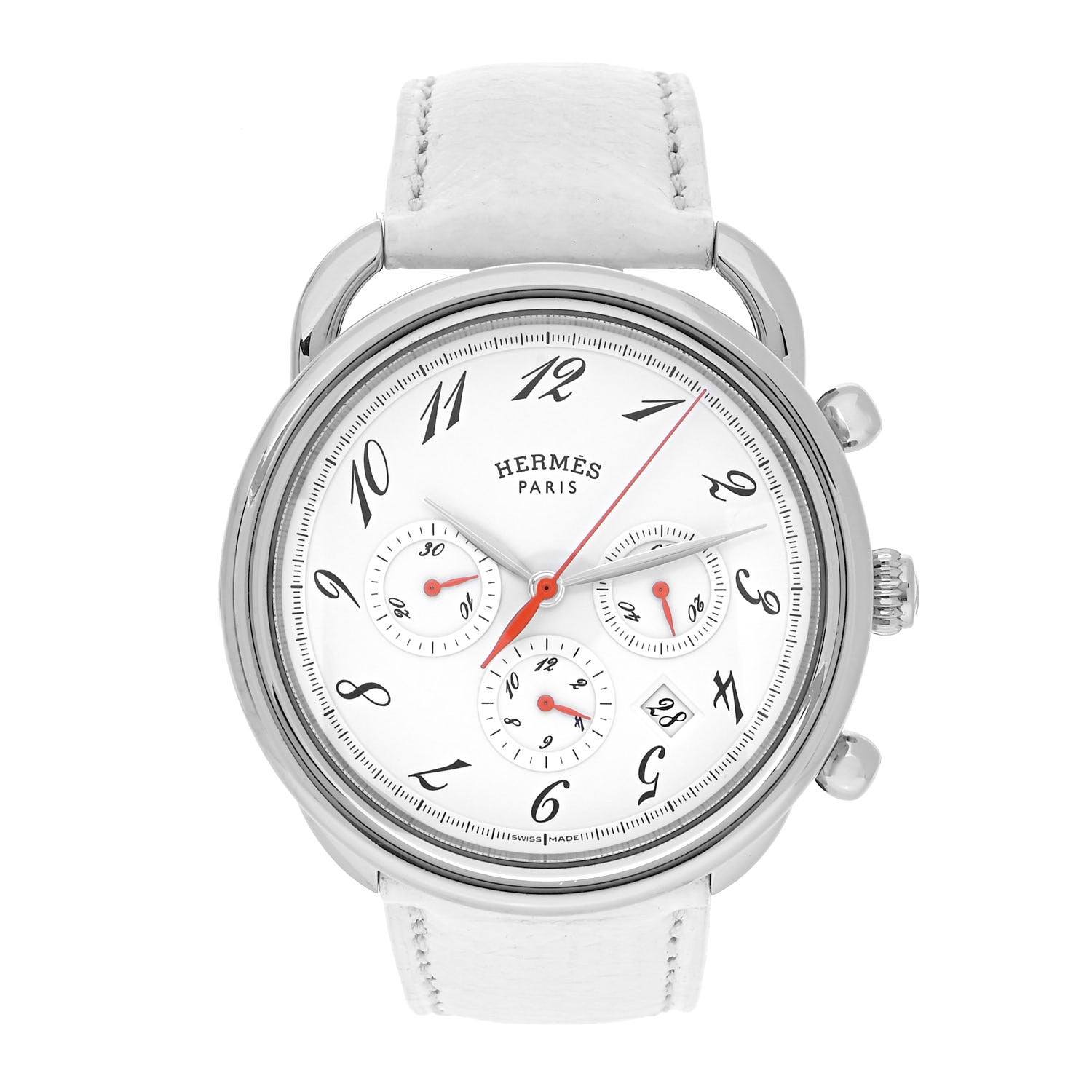 Hermes Stainless Steel Courchevel 43mm Arceau Automatic Watch Blanc 1 of 4