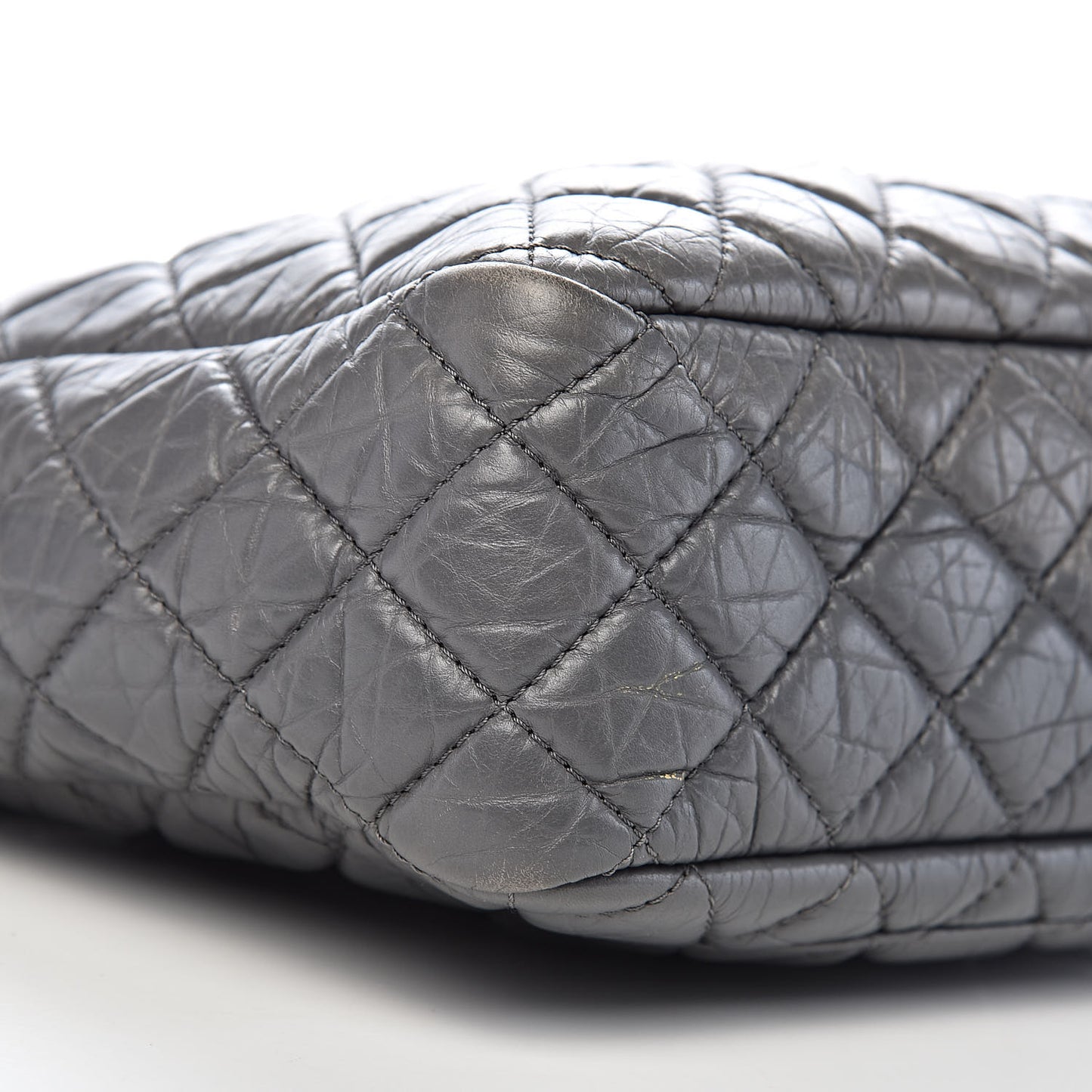 Aged Calfskin Quilted Large Reissue Camera Case Grey