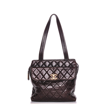Chanel Lambskin Quilted Shoulder Bag Brown 1 of 7