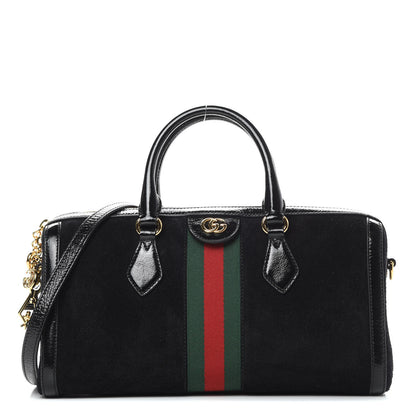 Gucci Suede Patent GG Web Medium Ophidia Boston Black 1 of 12
