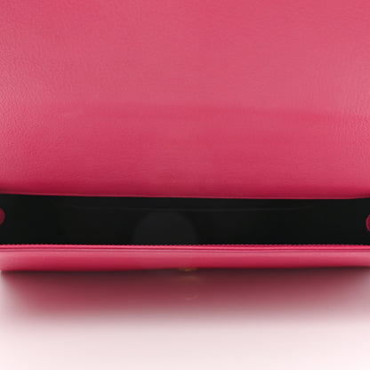 Saint Laurent Calfskin Monogram Large Belle De Jour Clutch Lipstick Fuchsia 5 of 7