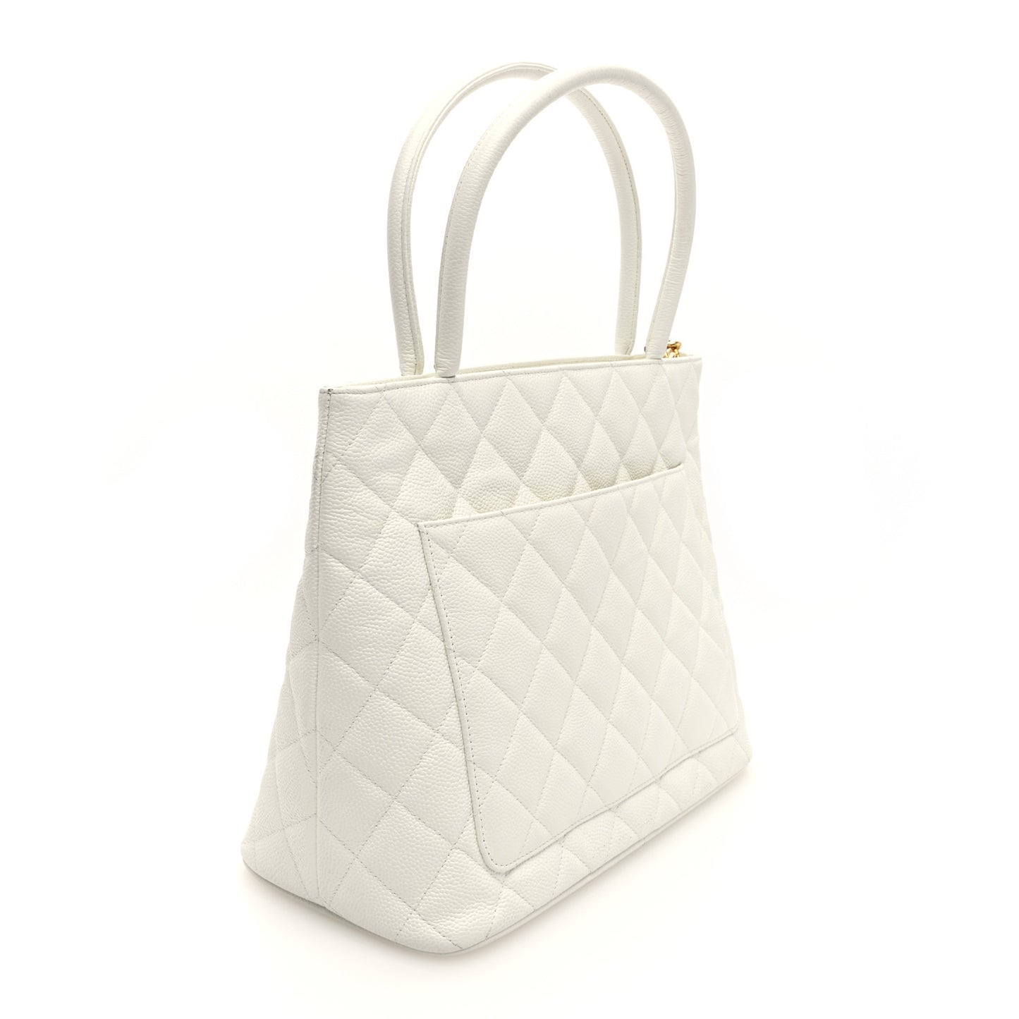 Caviar Quilted Medallion Tote White