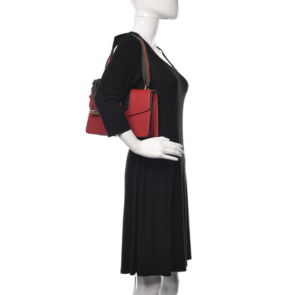 Gucci Calfskin Small Sylvie Shoulder Bag Hibiscus Red 2 of 14