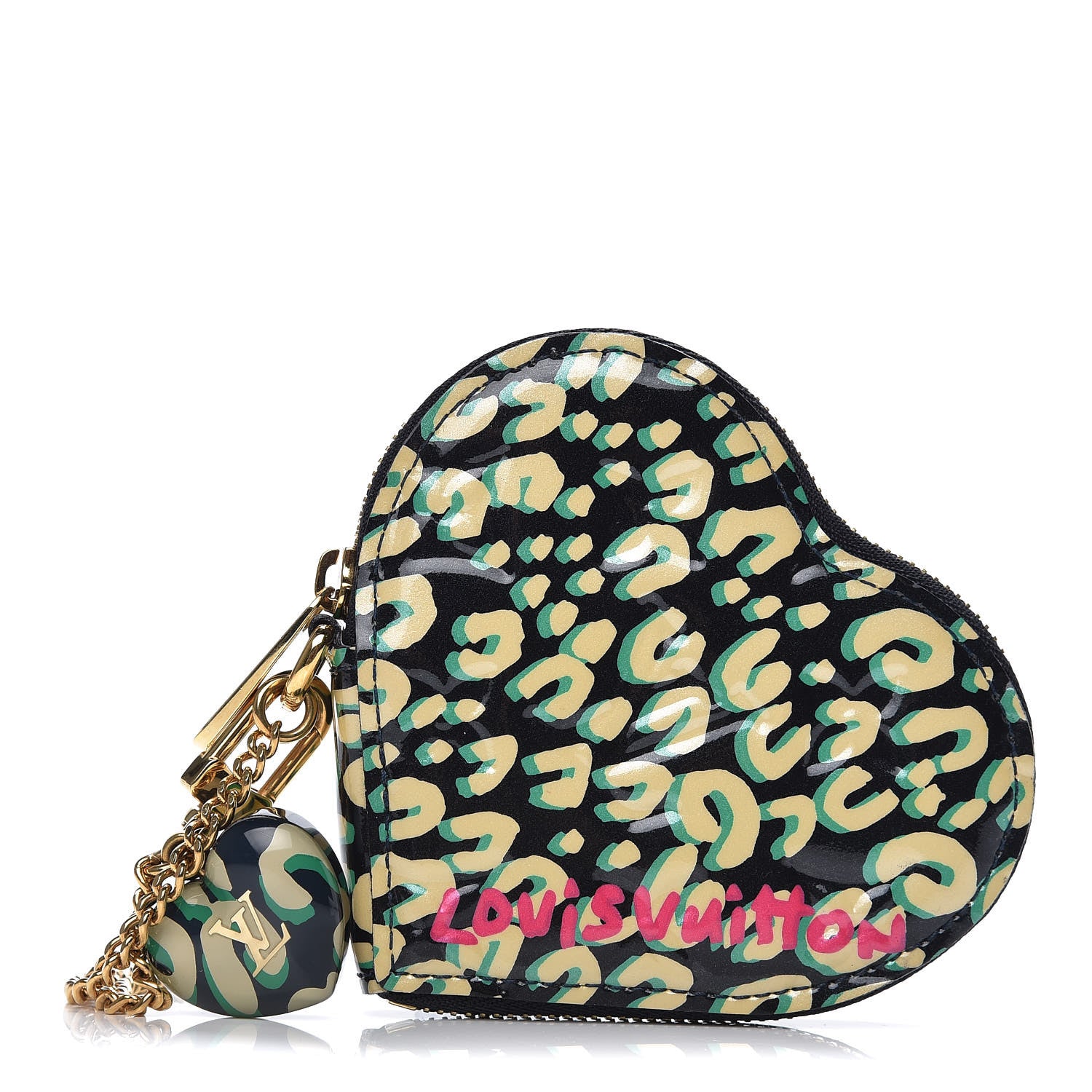 Louis Vuitton Vernis Leopard Coeur Heart Coin Purse Blue Infini 1 of 7