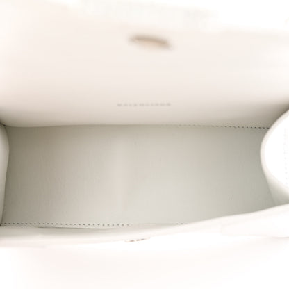 Balenciaga Shiny Box Calfskin Strass Hourglass Top Handle Bag XS White 5 of 16