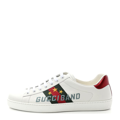 Gucci Calfskin Web Mens Gucci Band Ace Sneakers 9 White 1 of 8