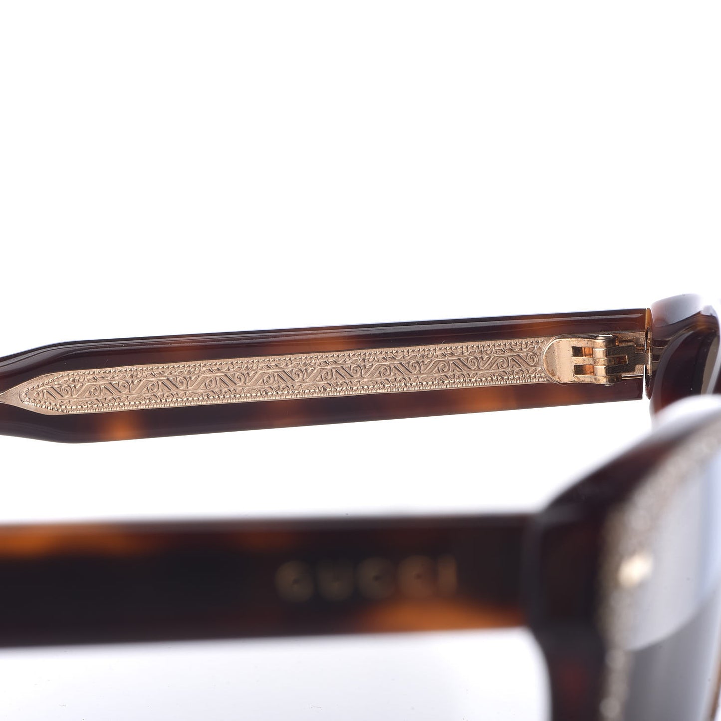 Rhinestone Acetate Square Sunglasses GG0047S Tortoise