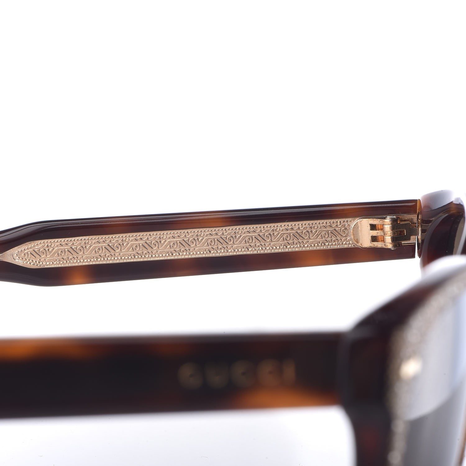 Gucci Rhinestone Acetate Square Sunglasses GG0047S Tortoise 5 of 7
