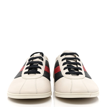 Gucci Calfskin Mens Web Falacer Sneakers 8 White Blue 2 of 10