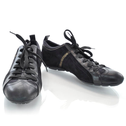 Louis Vuitton Suede Leather Sneakers 39 Black 1 of 9