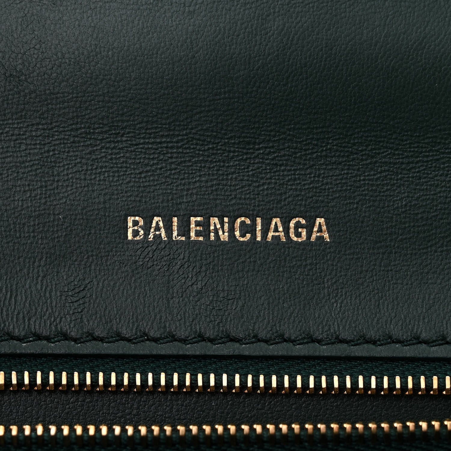 Balenciaga Shiny Calfskin Crocodile Embossed Small Hourglass Top Handle Bag Forest Green 6 of 14