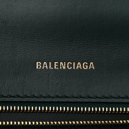 Balenciaga Shiny Calfskin Crocodile Embossed Small Hourglass Top Handle Bag Forest Green 6 of 14