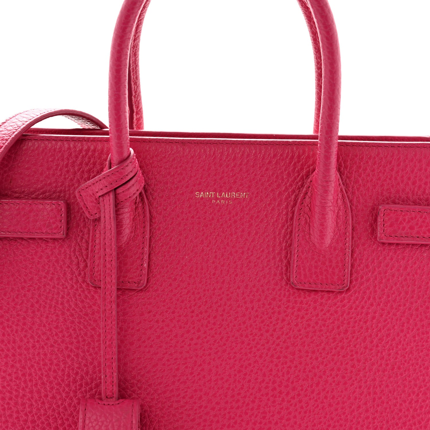 Saint Laurent Grained Calfskin Baby Sac De Jour Lipstick Fuchsia 8 of 14