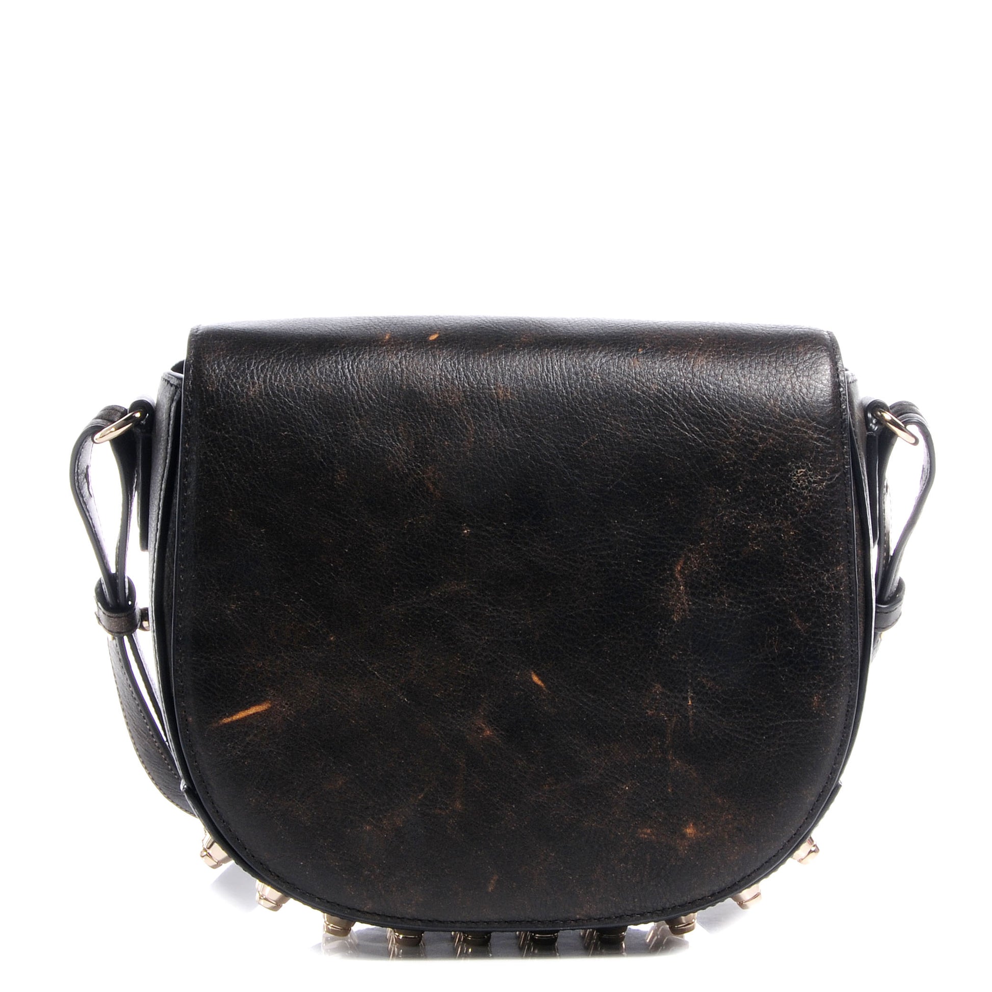 Alexander Wang Distressed Lambskin Lia Small Parquet Brown 1 of 6