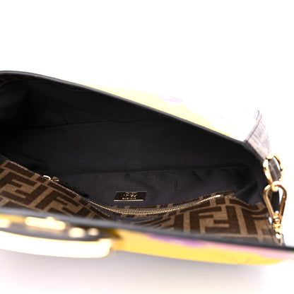 Fendi Glazed Fabric FF 1974 Hairdo Girls Inlay Baguette Mogano Panna Multicolor 5 of 8