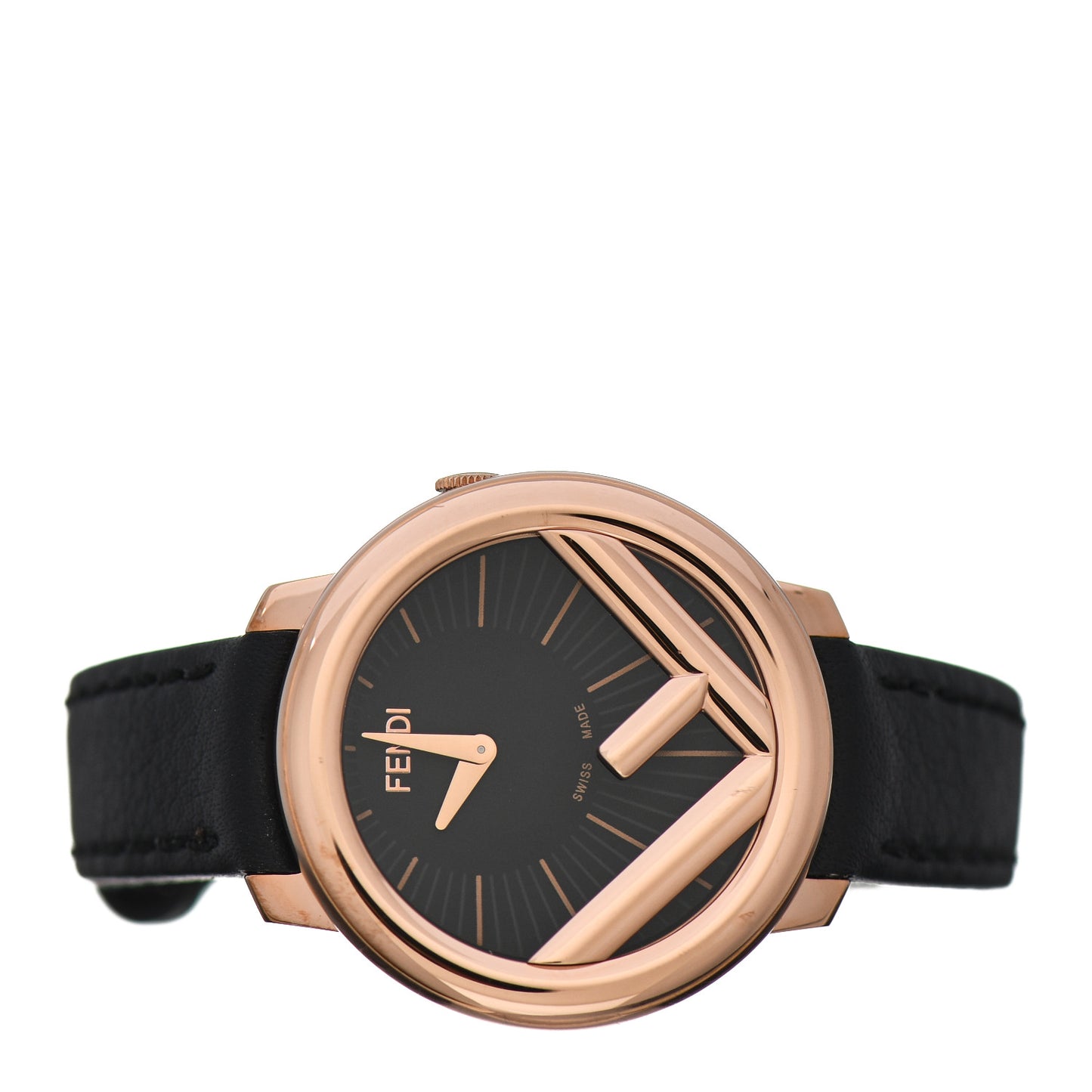 Stainless Steel Calfskin 28mm Run Away Quartz Watch Black