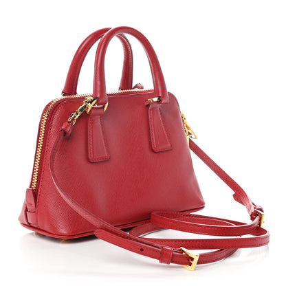 Prada Saffiano Lux Mini Promenade Tote Fuoco 2 of 10