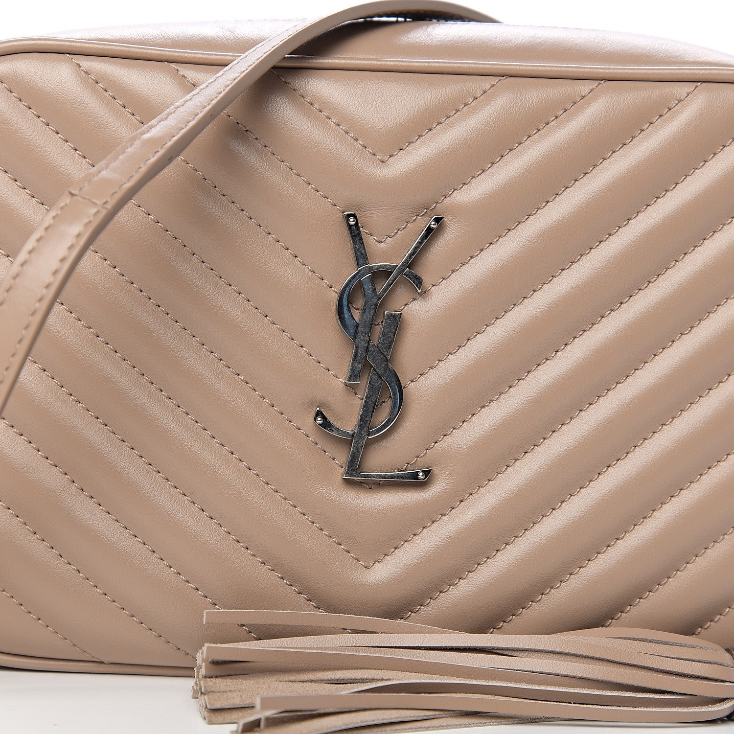 Saint Laurent Calfskin Matelasse Monogram Lou Camera Bag Dusty Grey 8 of 9
