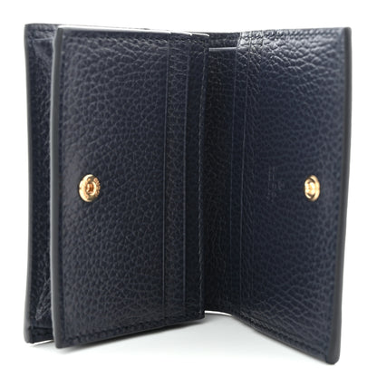 Gucci Dollar Calfskin GG Supreme Monogram GG Marmont Card Case Navy Beige Ebony 5 of 8