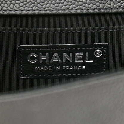 Chanel Caviar Chevron Quilted Medium Boy Flap Black 6 of 9