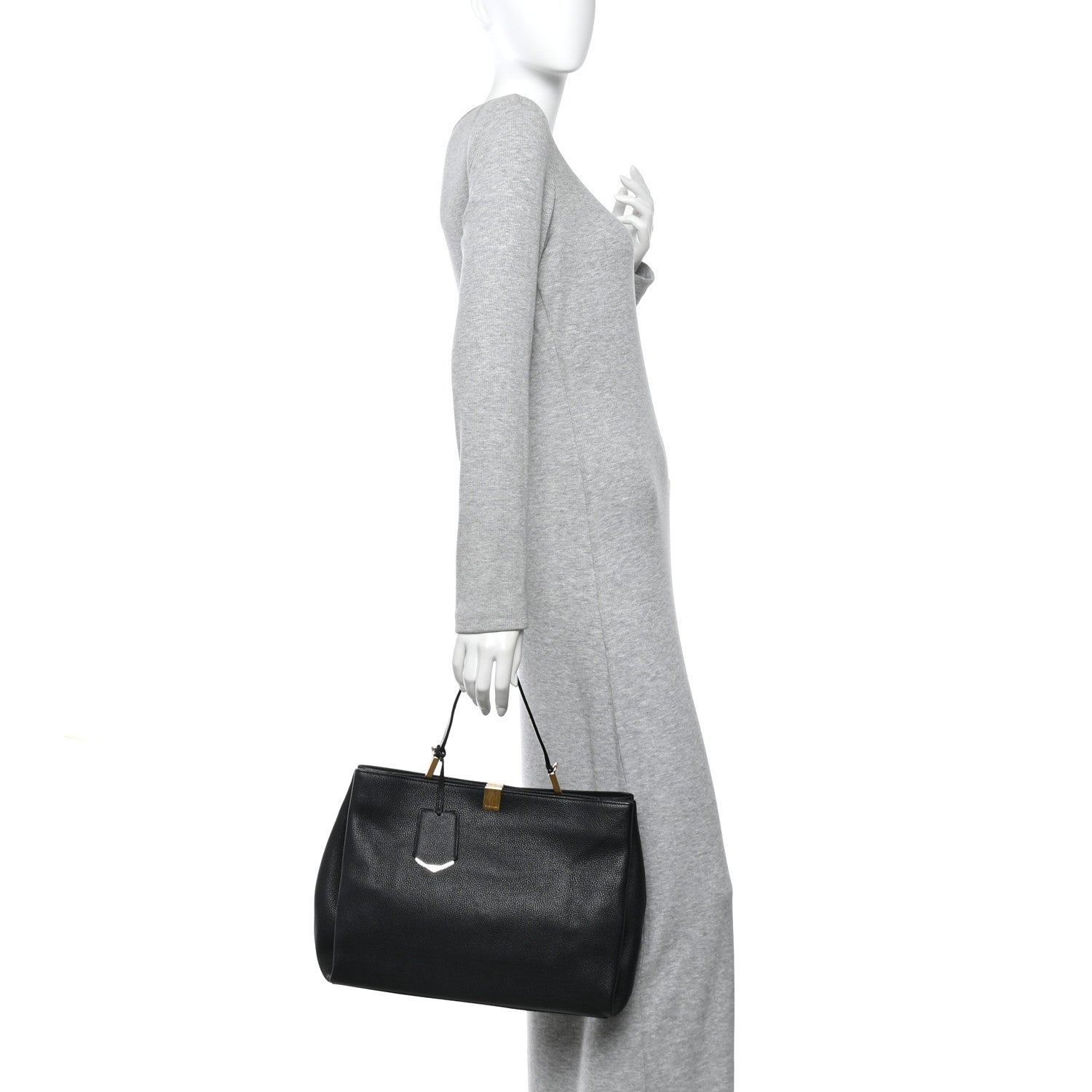 Balenciaga Calfskin Le Dix Soft Cabas M Shoulder Bag Black 2 of 11