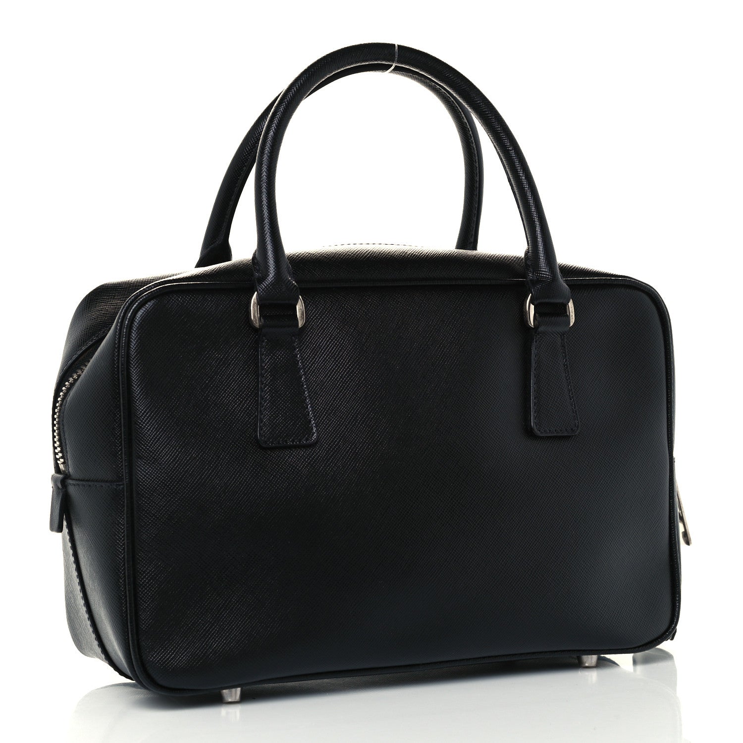 Prada Saffiano Lux Petite Bowler Black 3 of 11
