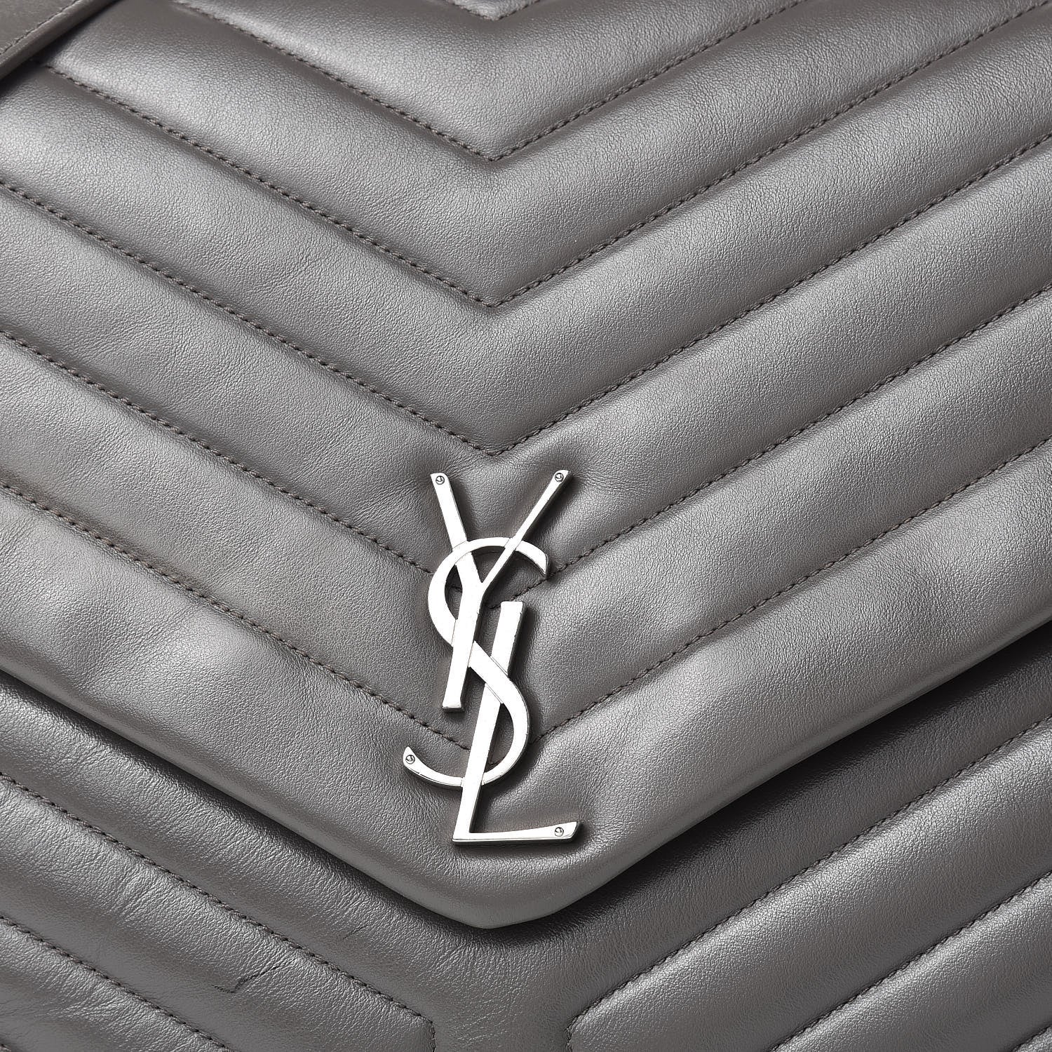 Saint Laurent Calfskin Y Quilted Monogram Large Loulou Chain