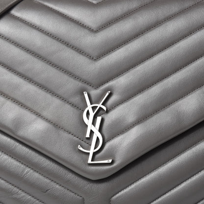 Saint Laurent Calfskin Y Quilted Monogram Large Loulou Chain Satchel Earth 11 of 16