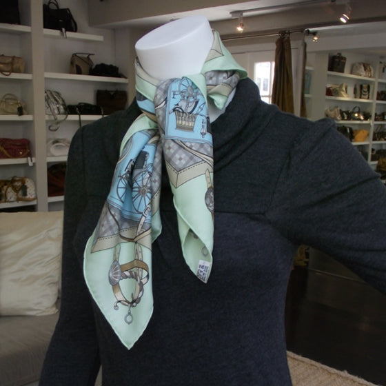 Silk Scarf Nouvelle Voitures Vintage Cars