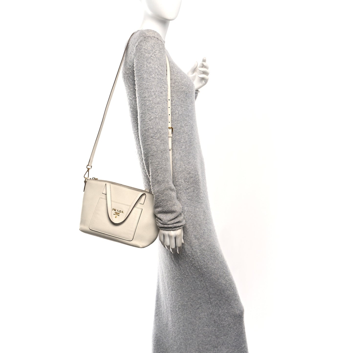 Vitello Daino Small Shopping Tote Talco