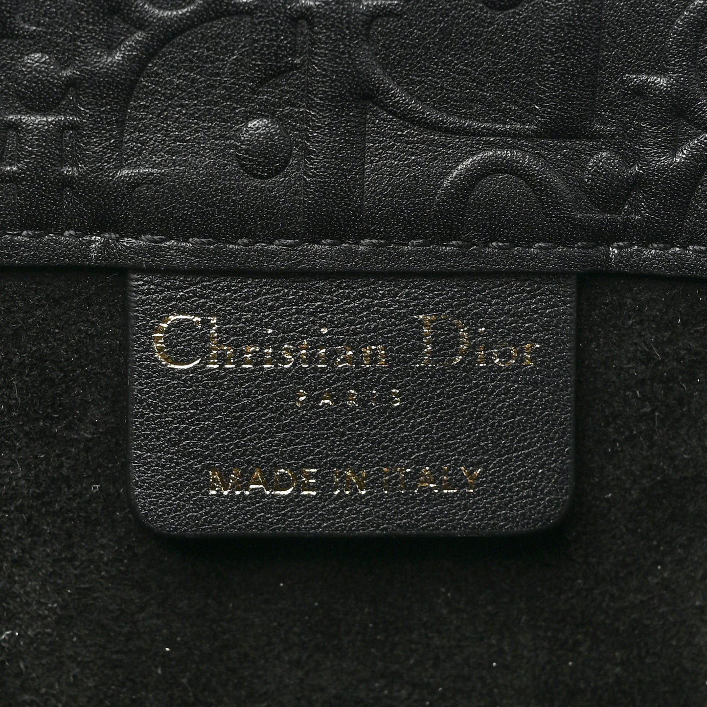 Oblique Calfskin Embossed Large Book Tote Black