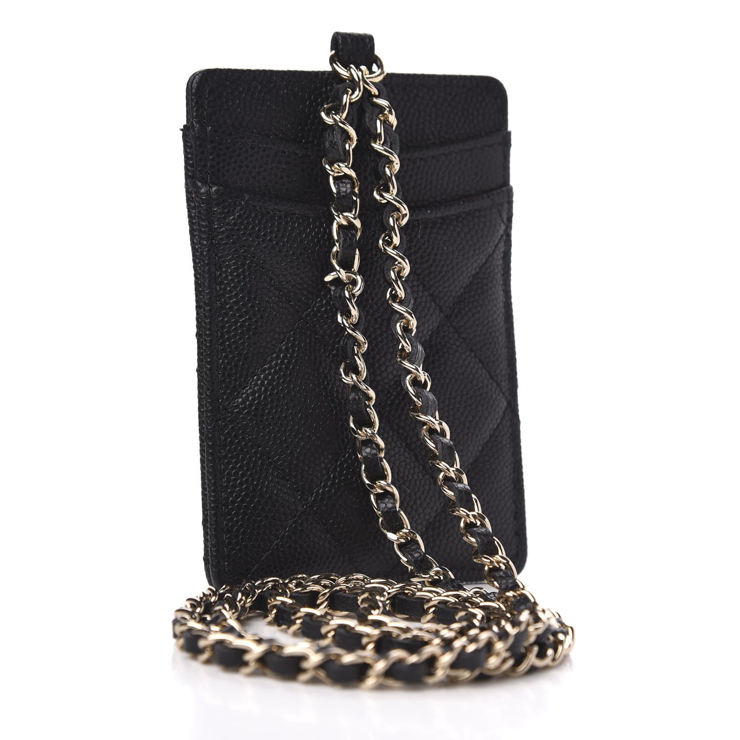Chanel Caviar Quilted Card Holder On Chain Black 3 of 9