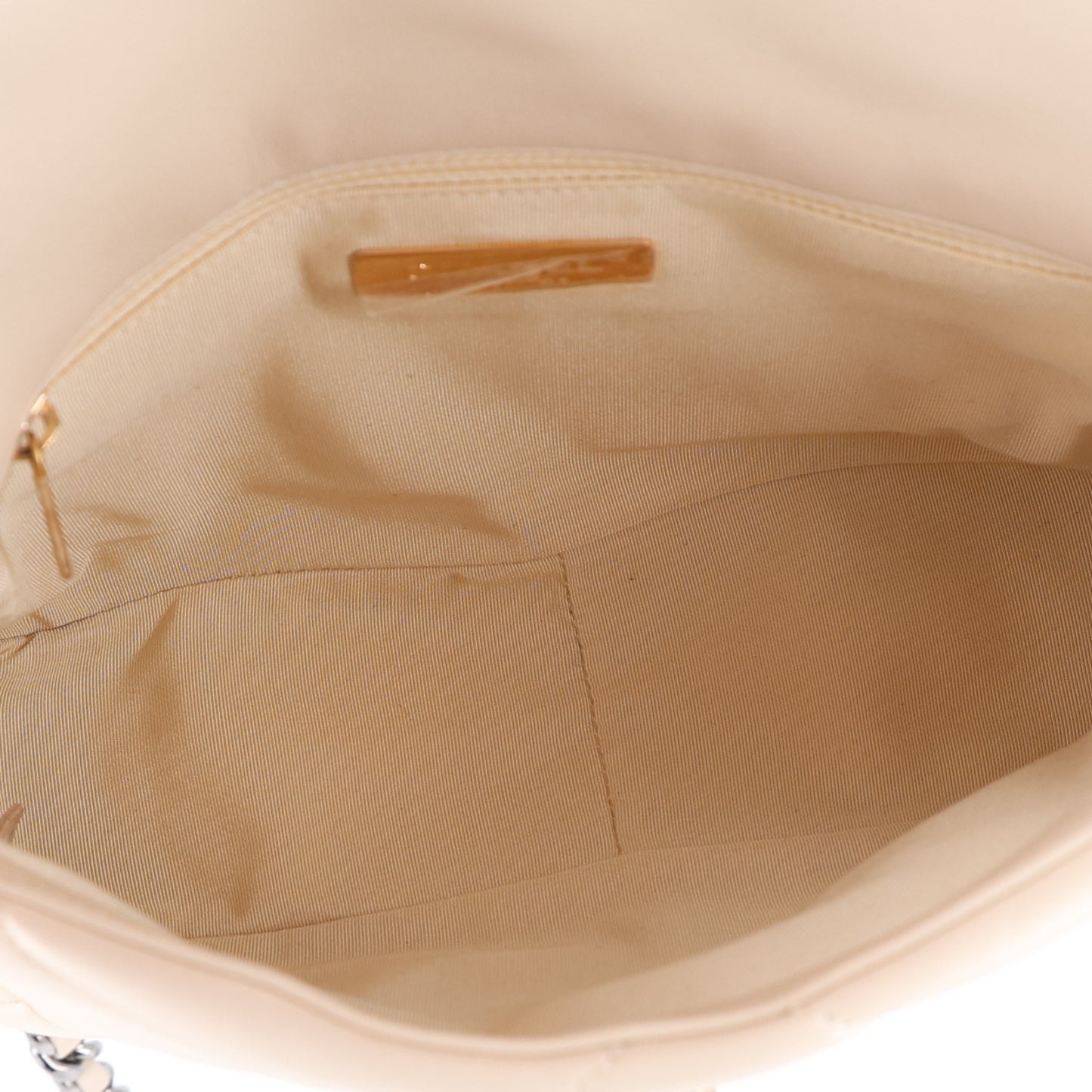 Lambskin Quilted Medium Chanel 19 Flap Light Beige