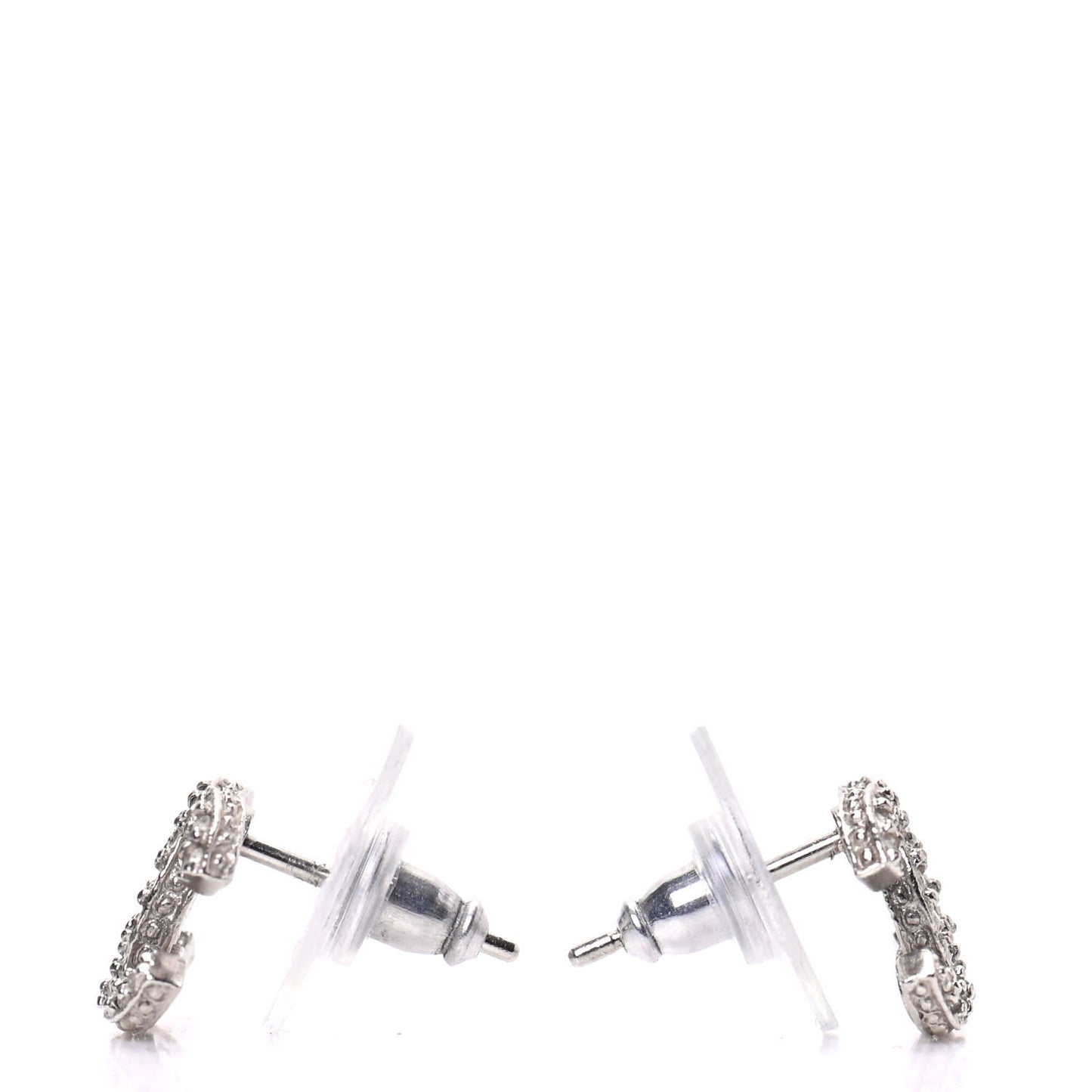 Crystal CC Earrings Silver