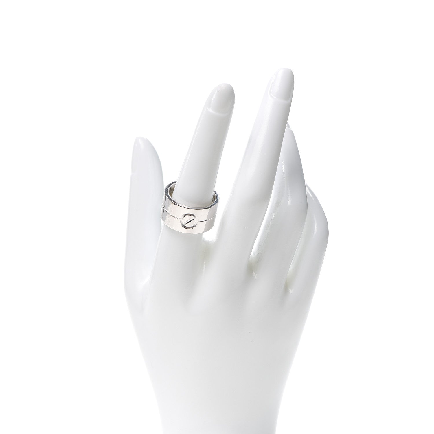 Cartier 18K White Gold 12mm Wide LOVE Ring 57 8 2 of 5