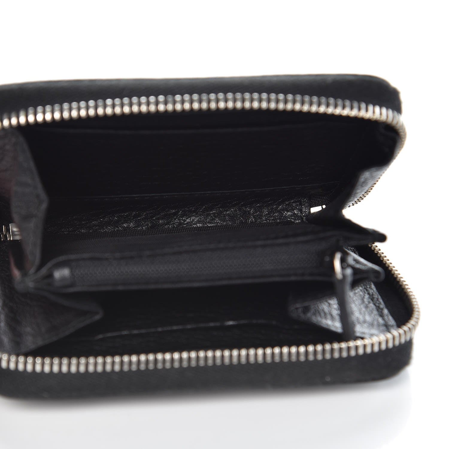 Gucci Pebbled Calfskin Studded Soho Compact Disco Zip Around Wallet Black 5 of 8