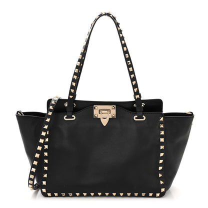 Valentino Garavani Vitello Small Rockstud Tote Black 1 of 10