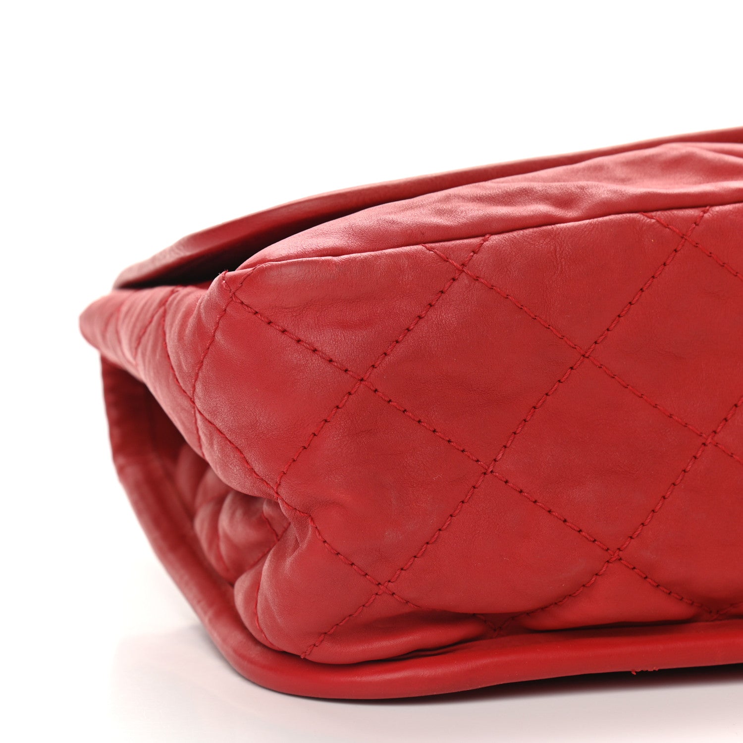 Chanel Ultra Soft Suede Calfskin Medium Natural Beauty Flap Bag Red 8 of 10