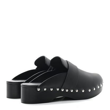 Hermes Calfskin Calya Mules 37 Black 4 of 8