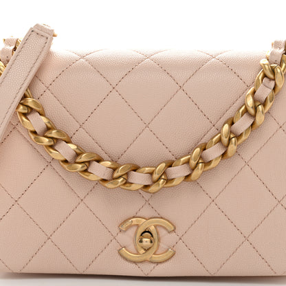 Chanel Caviar Quilted Small Fashion Therapy Flap Bag Beige 5 of 11