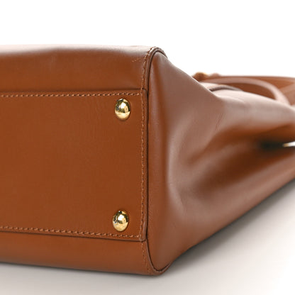 Fendi Vitello Morgan Shiny Nappa Medium Peekaboo Iconic Satchel Cuoio Bluette 10 of 11