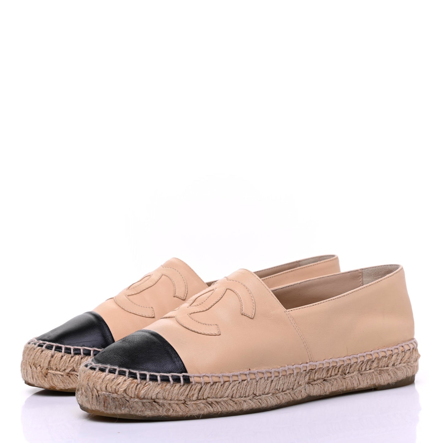 Lambskin CC Espadrilles 39 Beige Black