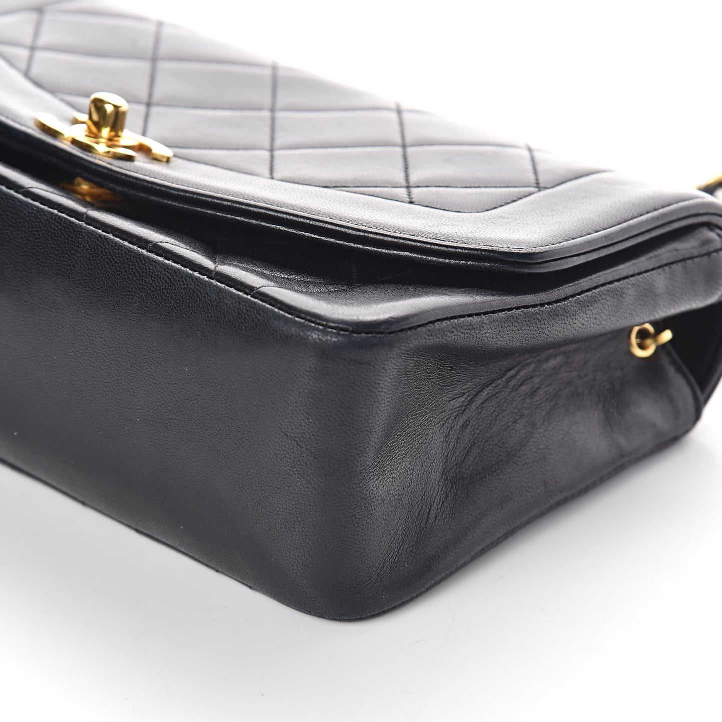 Lambskin Quilted Small Single Flap Black