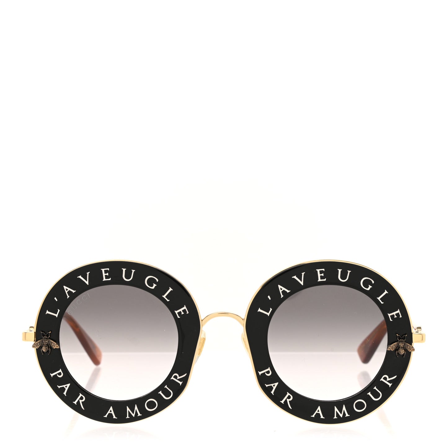 Metal L'Aveugle Par Amour Round Frame Sunglasses GG0113S Black