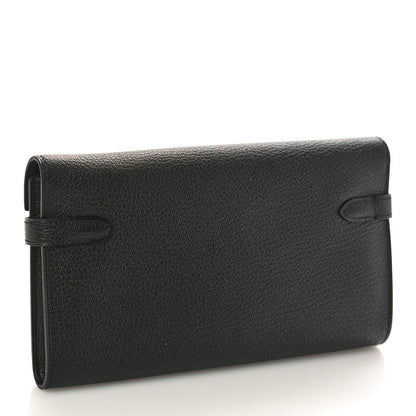 Hermes Chevre Mysore Kelly Longue Wallet Black 3 of 8
