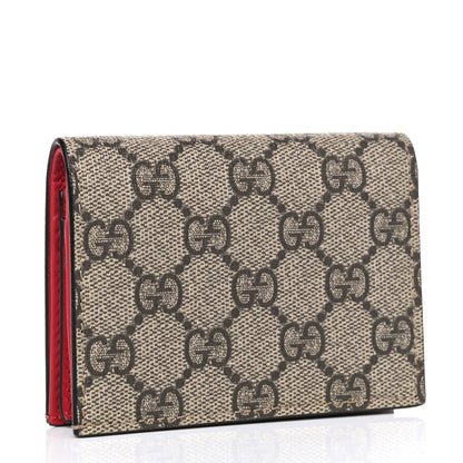 Gucci Soft GG Supreme Monogram Mystic Cat Card Case Wallet 2 of 4