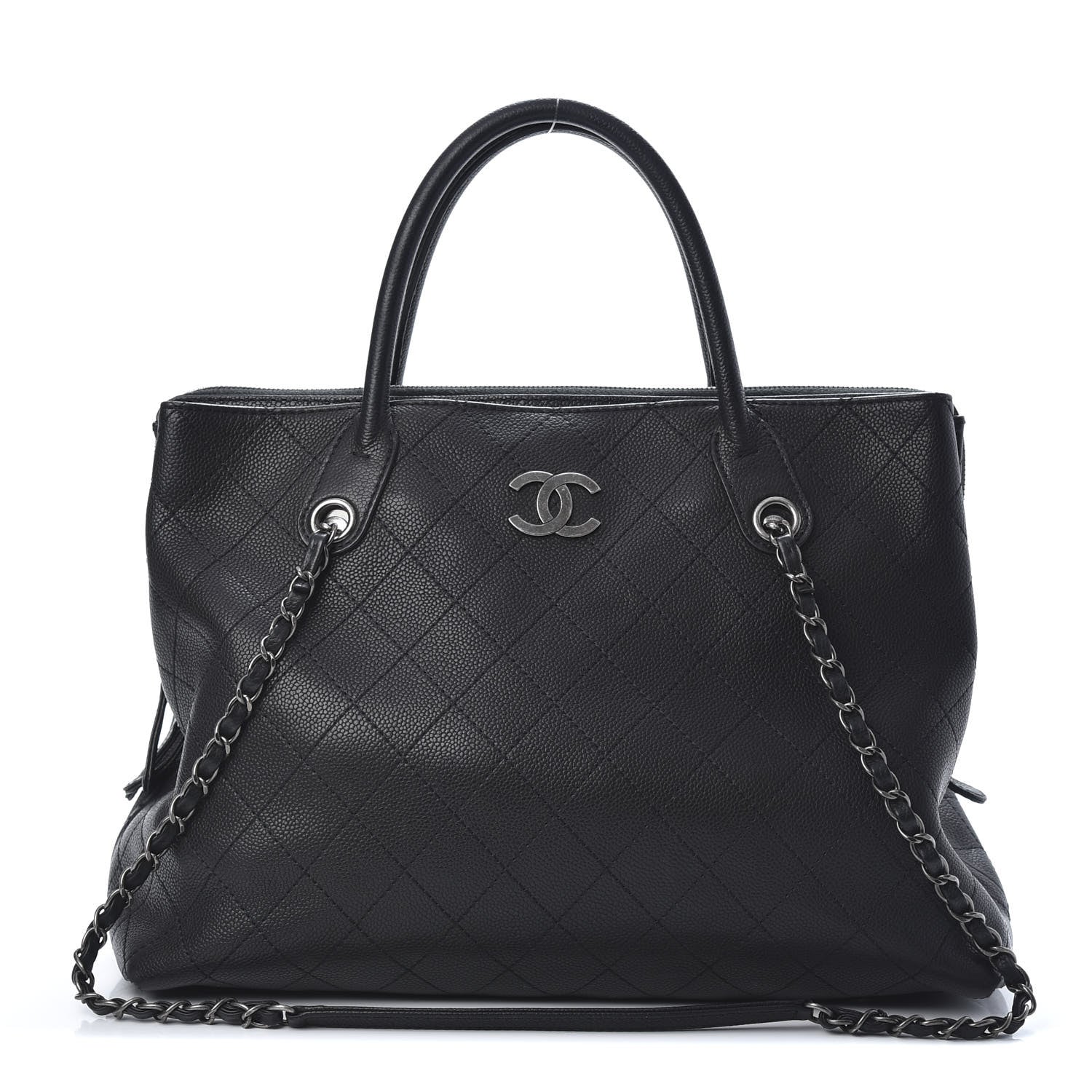 Chanel Grained Vegetal Calfskin Urban Shopping Tote Black 1 of 16