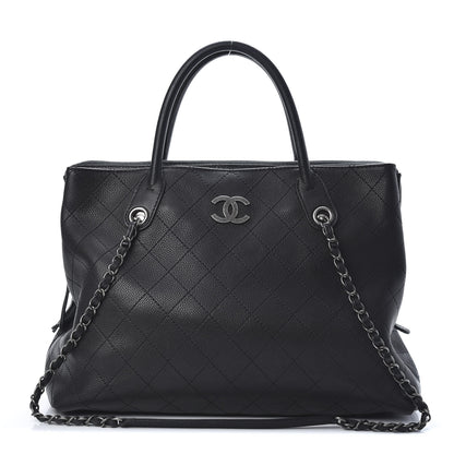 Chanel Grained Vegetal Calfskin Urban Shopping Tote Black 1 of 16