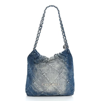 Chanel Denim Quilted Small Chanel 22 Blue 2 of 11